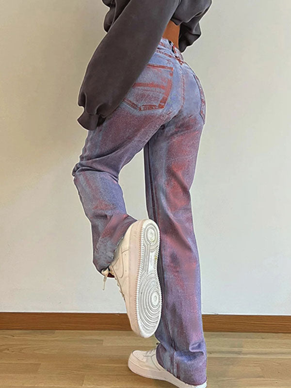 Vintage Gradient High Waist Jeans -- YKIIY  CLOTHING