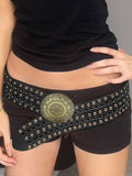 Vintage Metal Round Buckle Belt -- YKIIY  CLOTHING