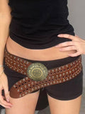 Vintage Metal Round Buckle Belt -- YKIIY  CLOTHING