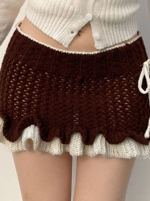 Vintage Patchwork Bow Bodycon Skirt -- YKIIY  CLOTHING