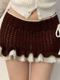 Vintage Patchwork Bow Bodycon Skirt -- YKIIY  CLOTHING