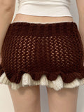 Vintage Patchwork Bow Bodycon Skirt -- YKIIY  CLOTHING
