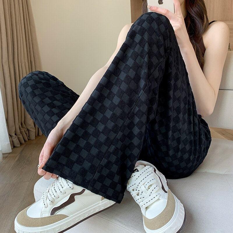 Y2K Checkered Sweatpants -- YKIIY  CLOTHING