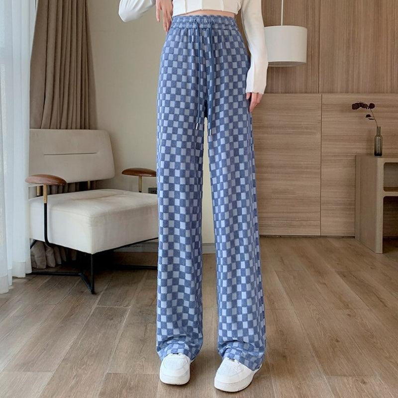 Y2K Checkered Sweatpants -- YKIIY  CLOTHING