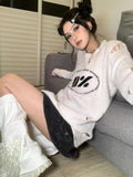 Y2K Grunge Distressed Knitted Sweater -- YKIIY  CLOTHING