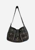 Y2K Grunge Faux Leather Belted Bag -- YKIIY  CLOTHING